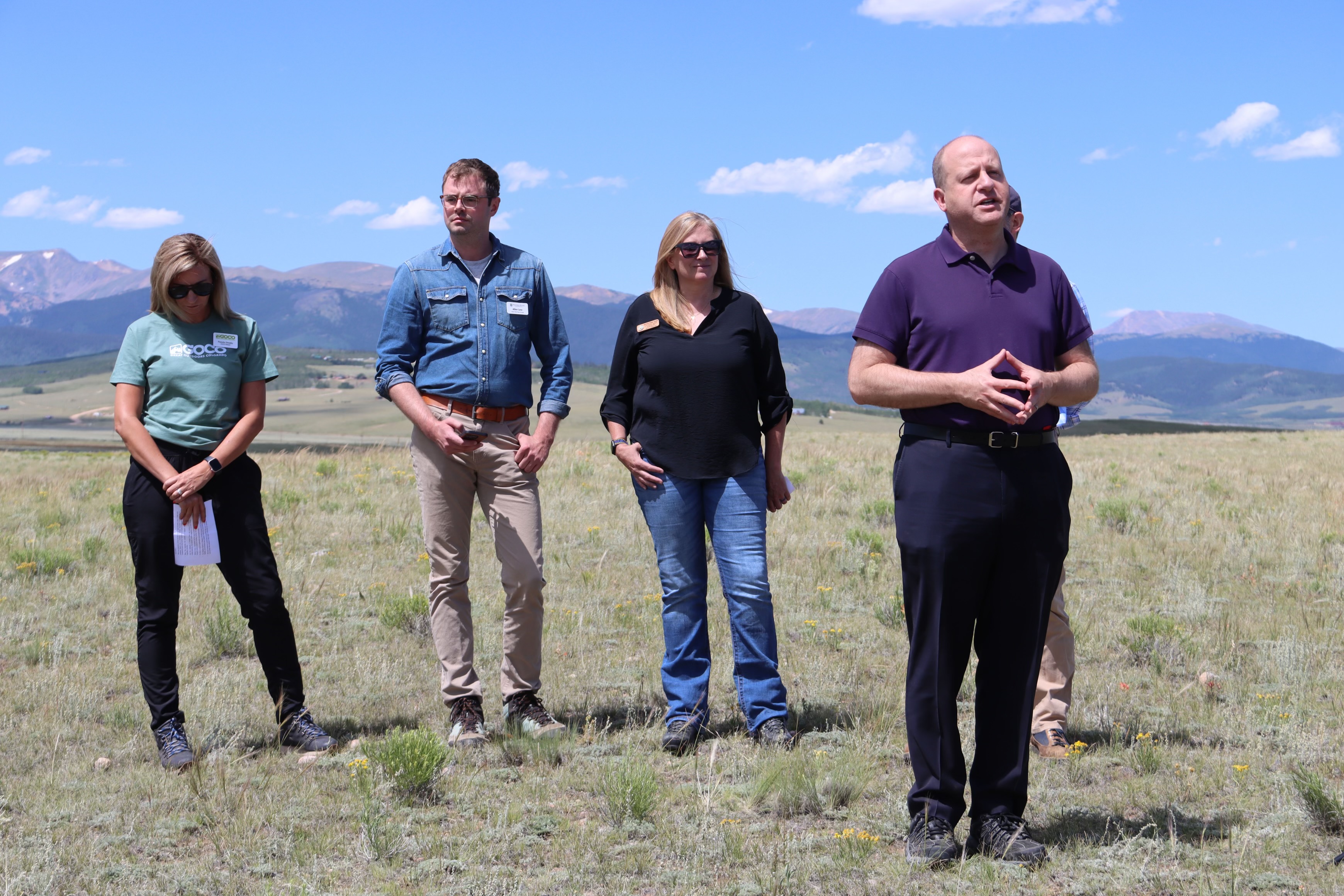 Governor Polis speaking at Collard Ranch