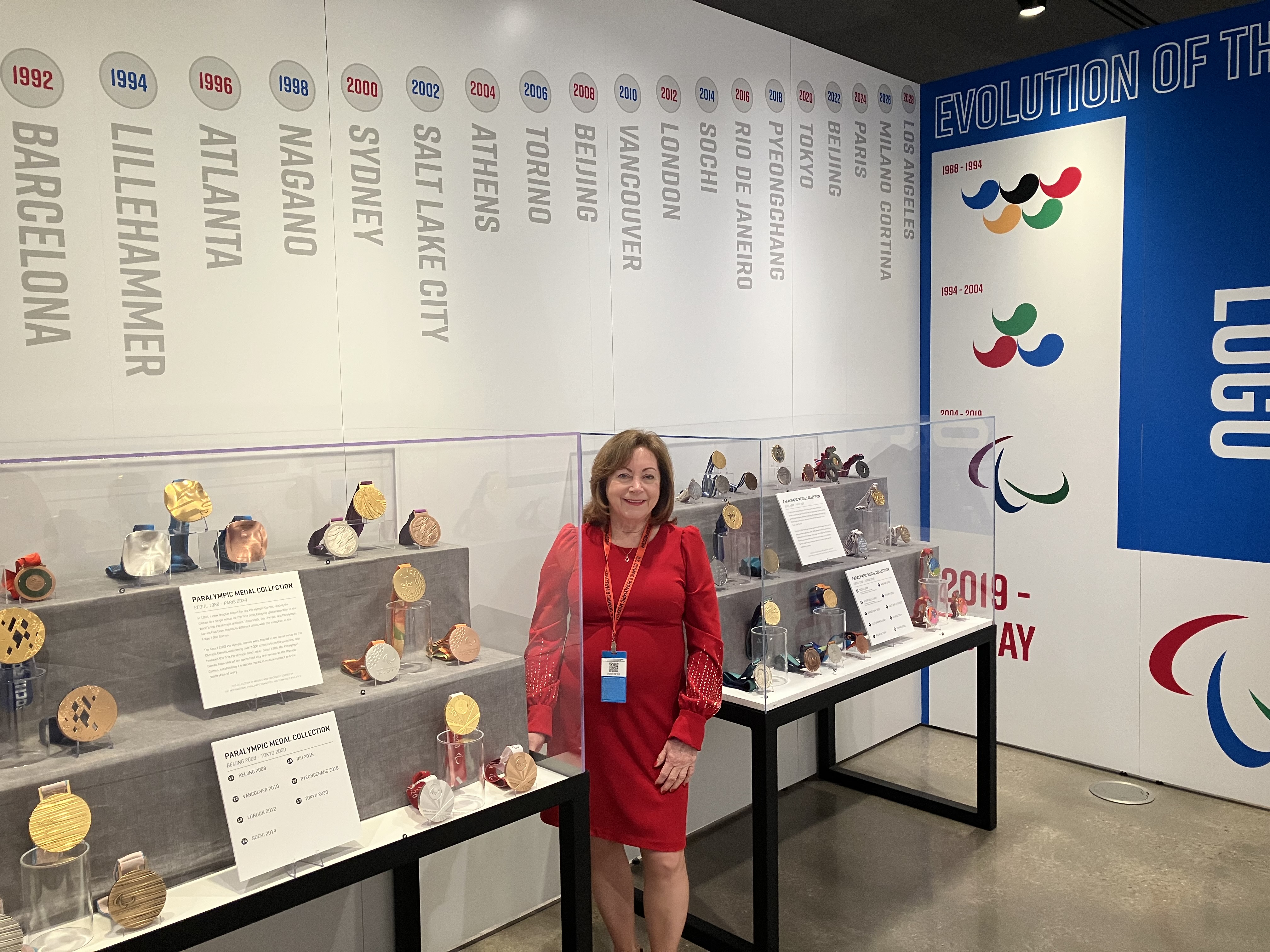 Lt. Governor Primavera poses with the Paralympic Medal Collection